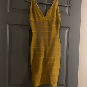 Herve Leger Ochre Bandage Dress